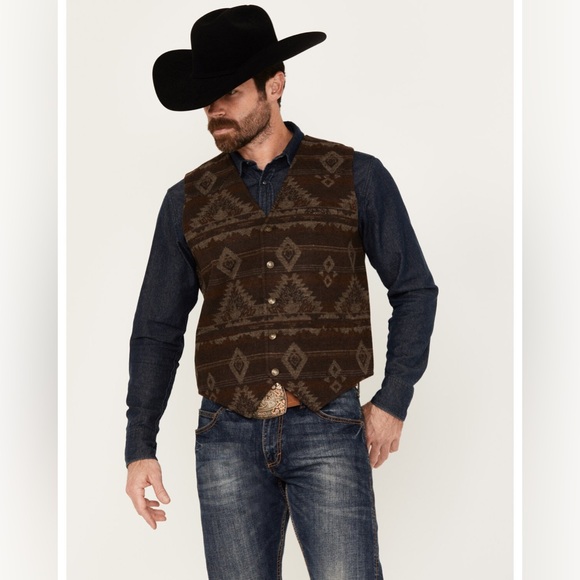 Cody James Other - CODY JAMES MEN'S DAKOTA JAQUARD SOUTHWESTERN BUTTON-DOWN VEST Large